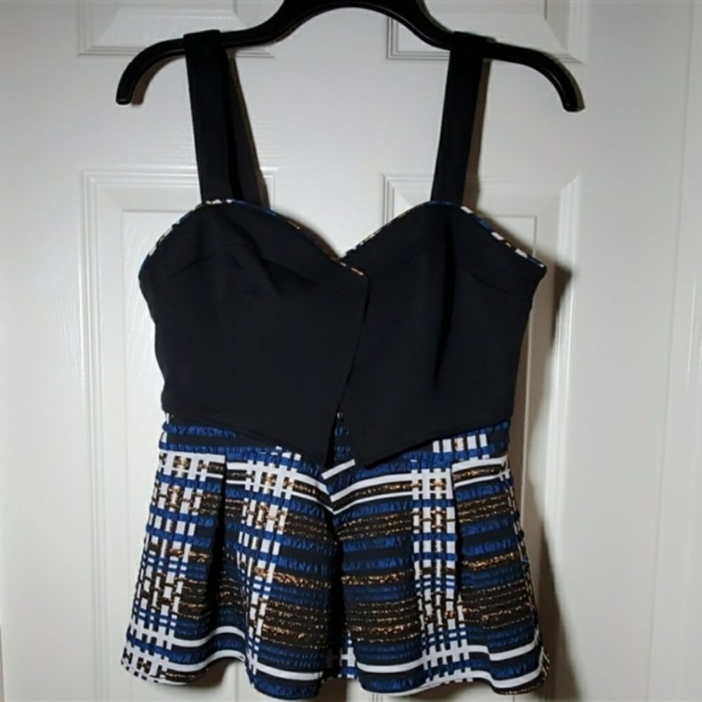 Deletta Anthropologie Nathalie Peplum Top